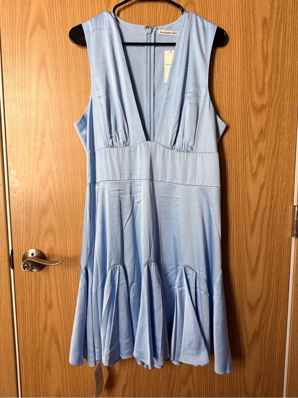 Abercrombie & Fitch Powder Blue Sleeveless V-Neck Midi Dress